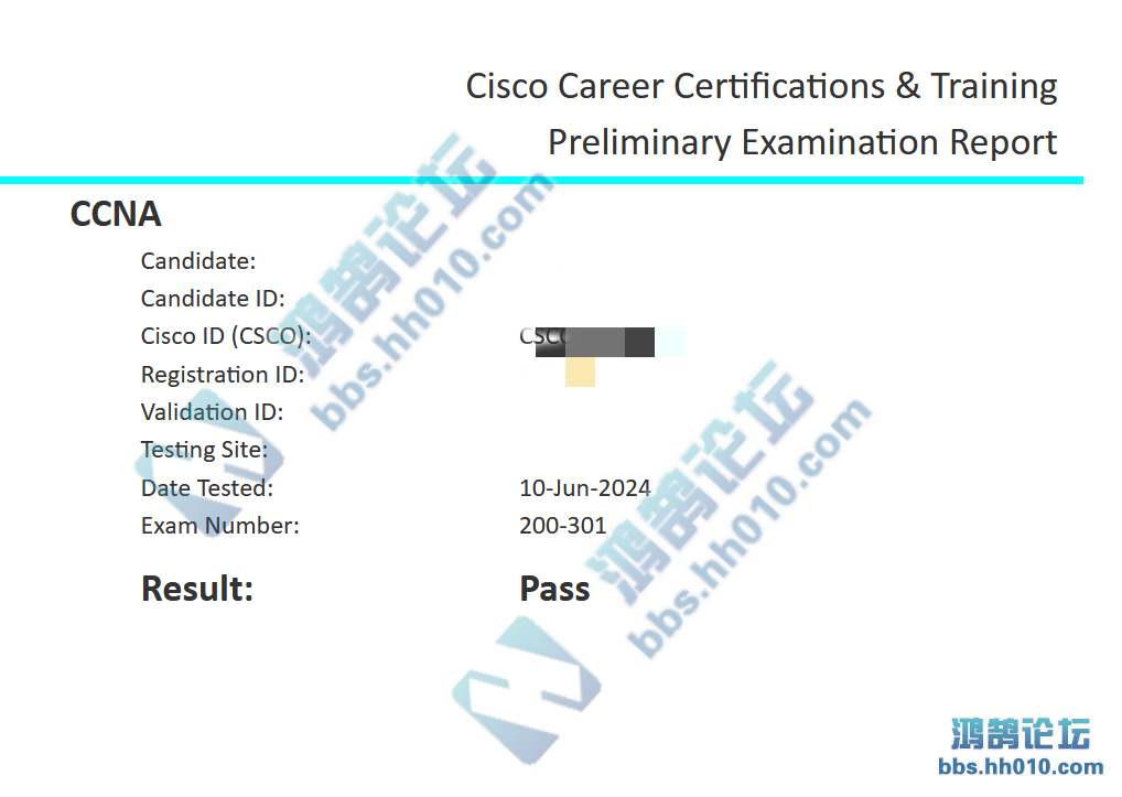 2024.6.10 CCNA 200-301 PASS.png